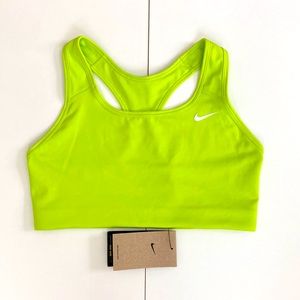 Nike Swoosh Bra- neon green medium dri-fit sports bra